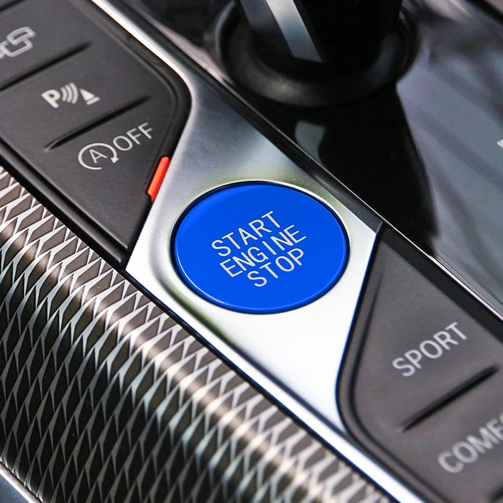 Blue Start Stop Engine Ignition Button