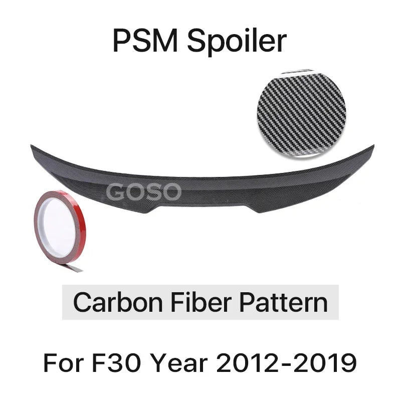 Carbon Fiber Look PSM Rear Spoiler for f30