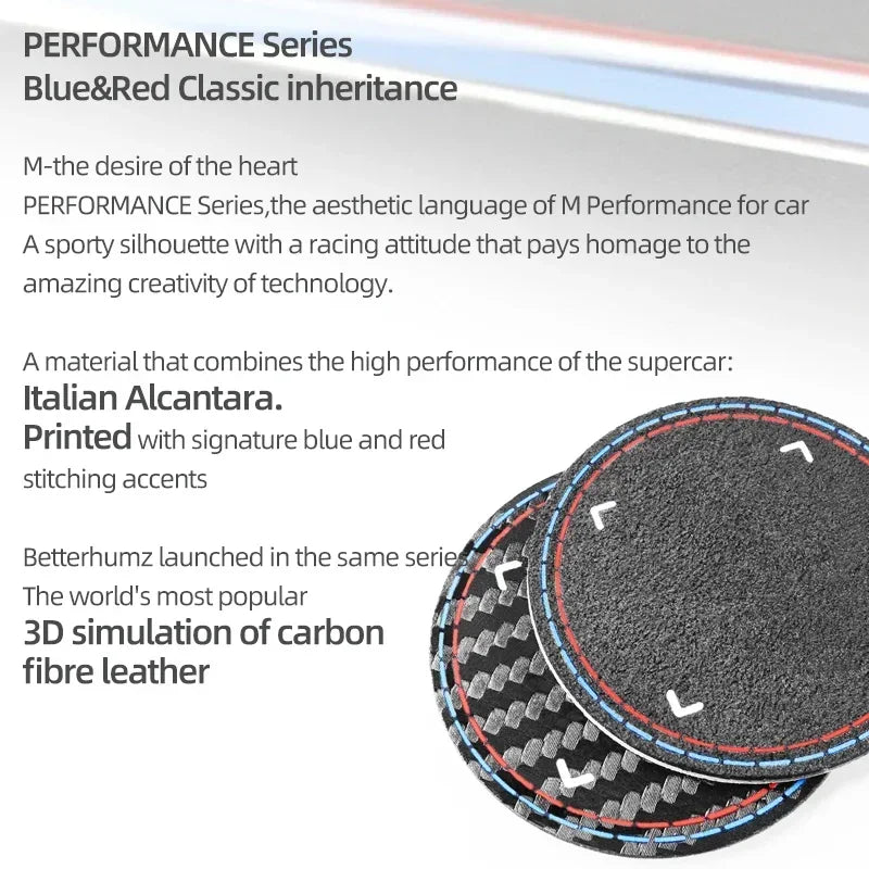 Carbon Fiber Look Multimedia Knob Trim 4.6cm