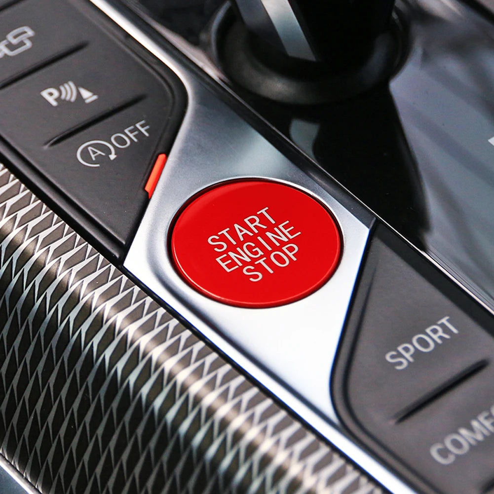 Red Start Stop Engine Ignition Button